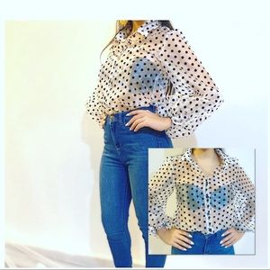 White polka dots blouse!